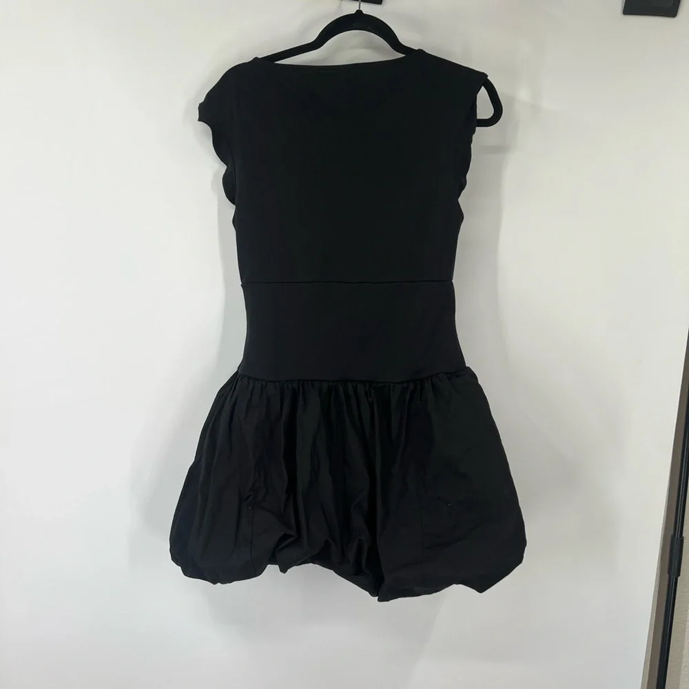 J. Crew Bubble-Hem Mixy Dress in Black